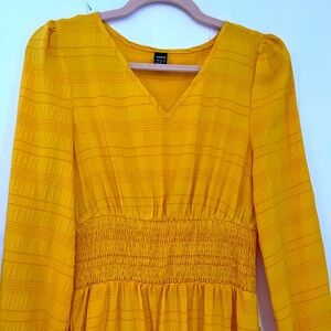 Women’s Long Sleeve Yellow Maxi Dress